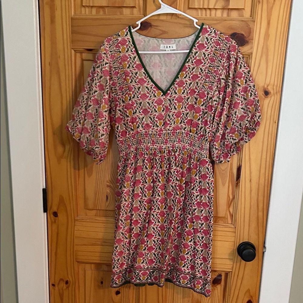 THML Pink and Green Patterned Dress